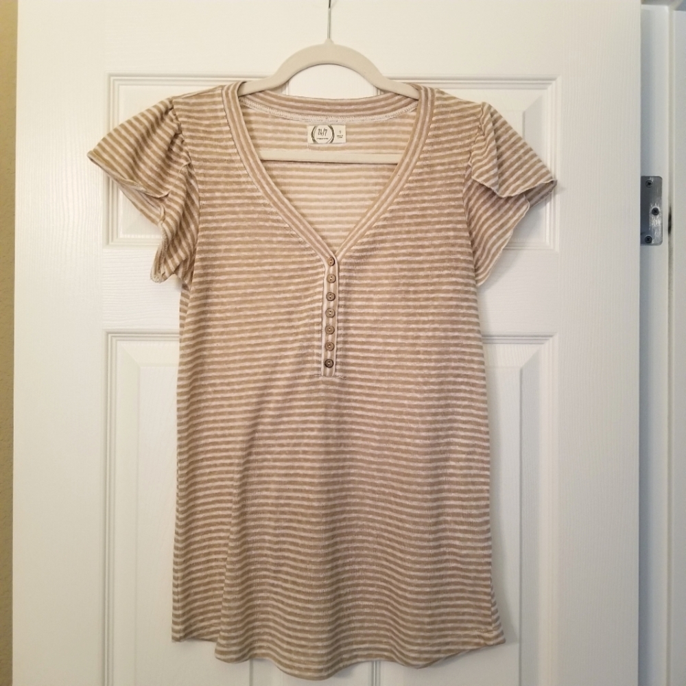 Maurices 24/7 Ruffle Sleeve Blouse